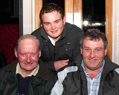 Johnny, David and Philip Young, three generations of the Young Family from Ballynahinch enjoying the Northern Ireland Blue Cattle Club's Spring Meeting in Moira.